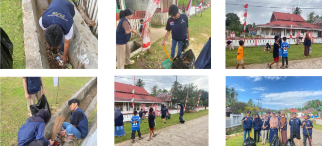 Kegiatan gotong royong pembersihan lingkungan desa