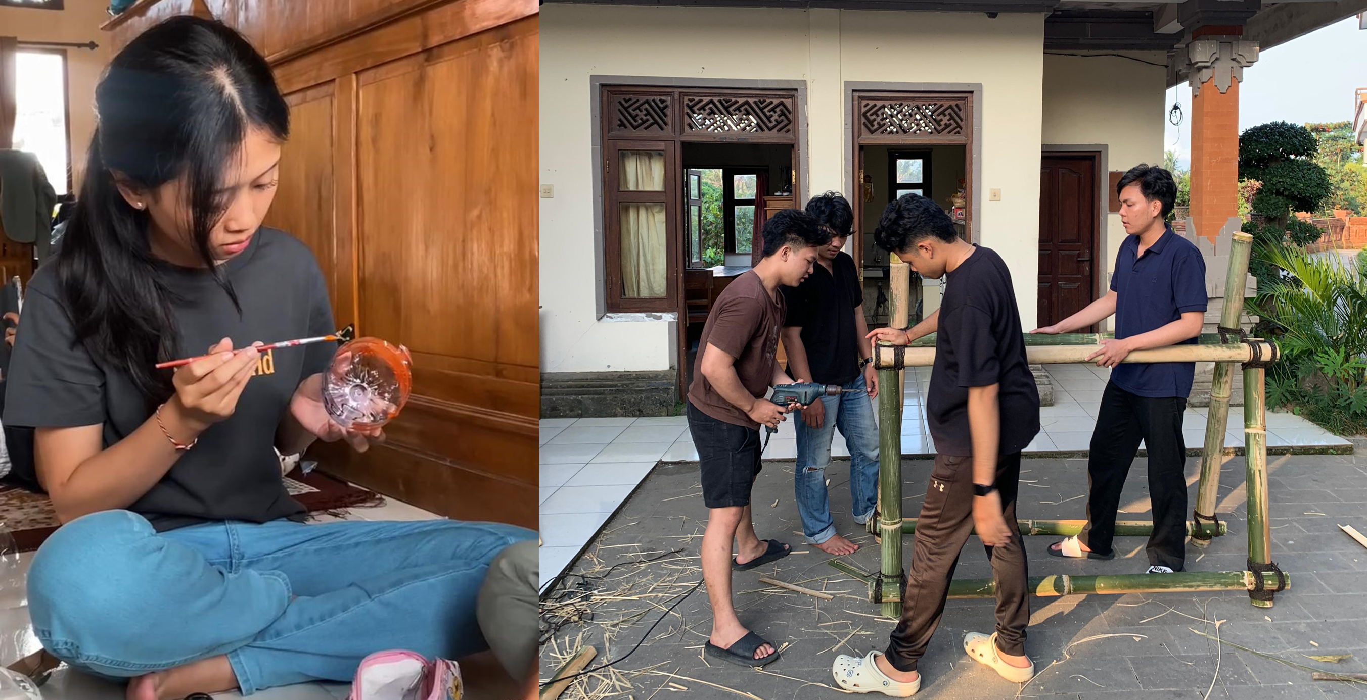 Membuat Kerajinan dari Sampah dan Tempat Sampah